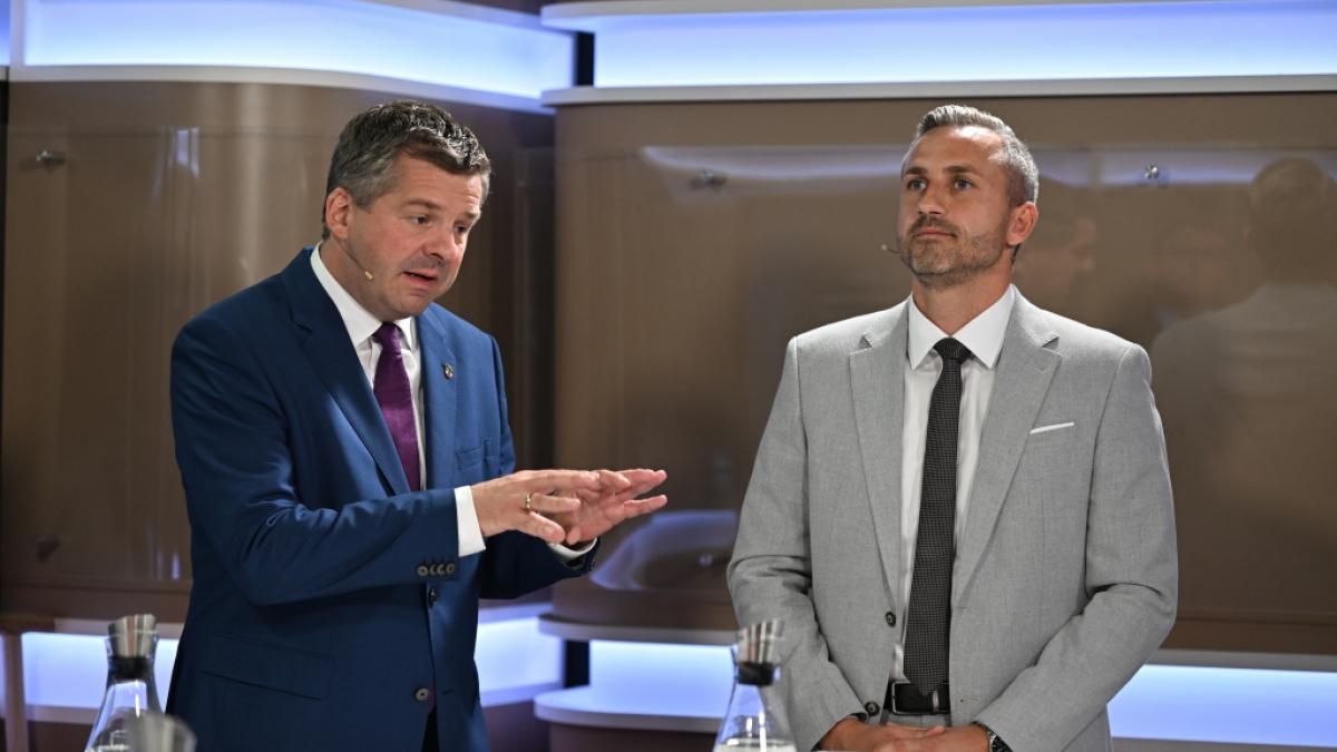 CDU-Ministerpr&auml;sident Sven Schulze (l.) ist laut dem ZDF-Politbarometer deutlich beliebter als sein AfD-Herausforderer Ulrich Siegmund (r.). (Foto)