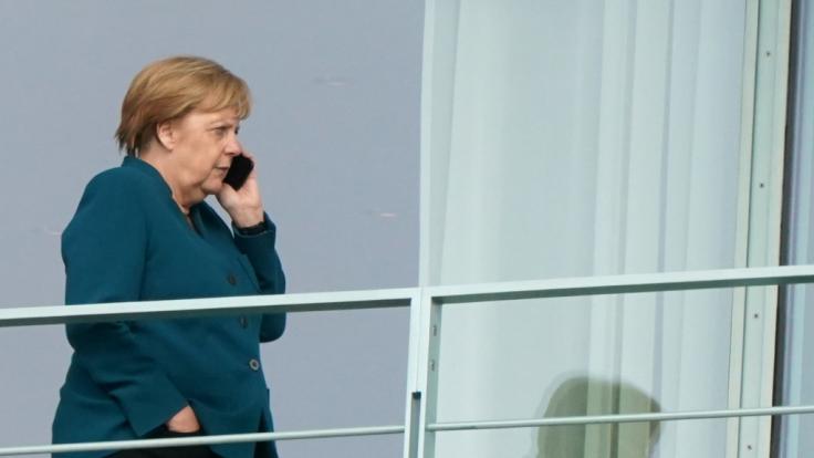 Angela Merkel beim Treffen des Koalitionsausschusses im Kanzleramt.