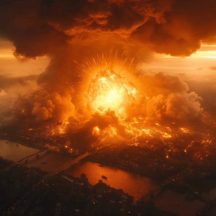 Riesiger Feuerball verschlingt London -  Russen-Sender zeigt Atombomben-Explosion