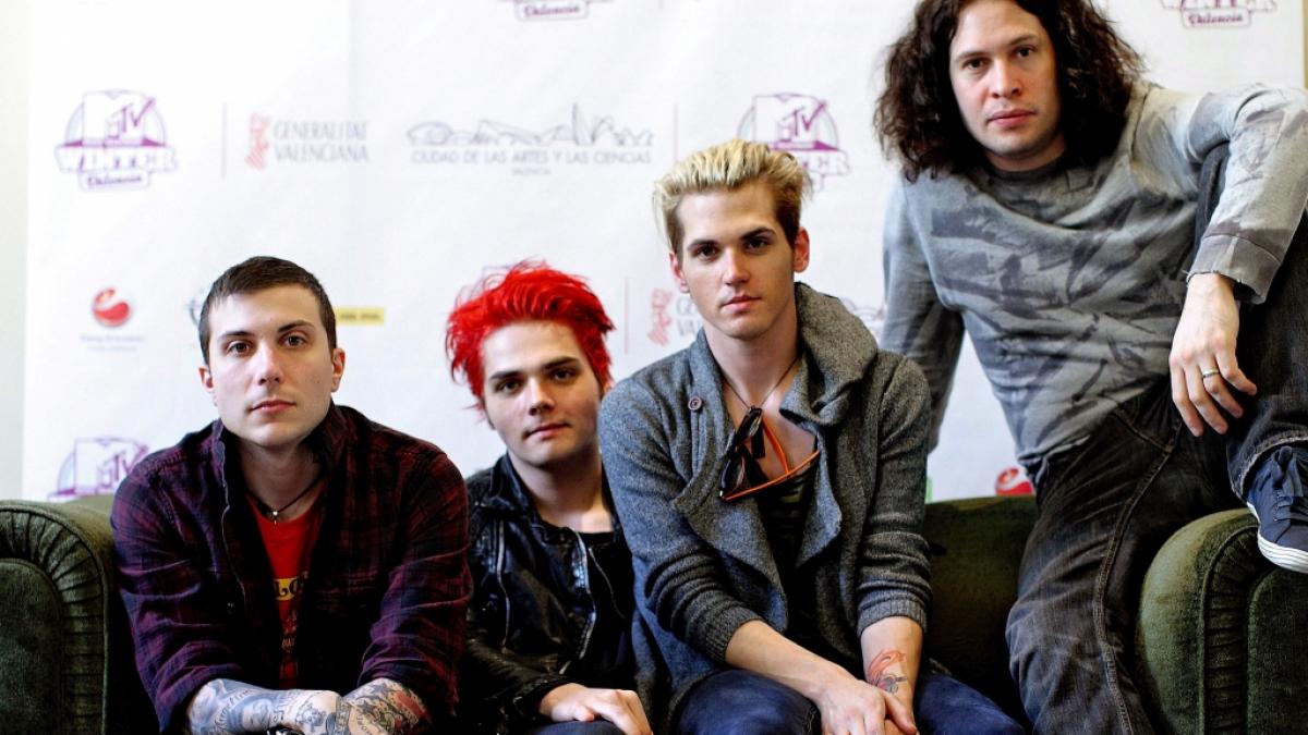 Die Band "My Chemical Romance", hier die Mitglieder Frank Iero, Gerard Way, Mickey Way und Ray Toro (v.l.n.r.), wurde von 2004 bis 2011 von Bob Bryar als Schlagzeuger verst&auml;rkt. (Foto)