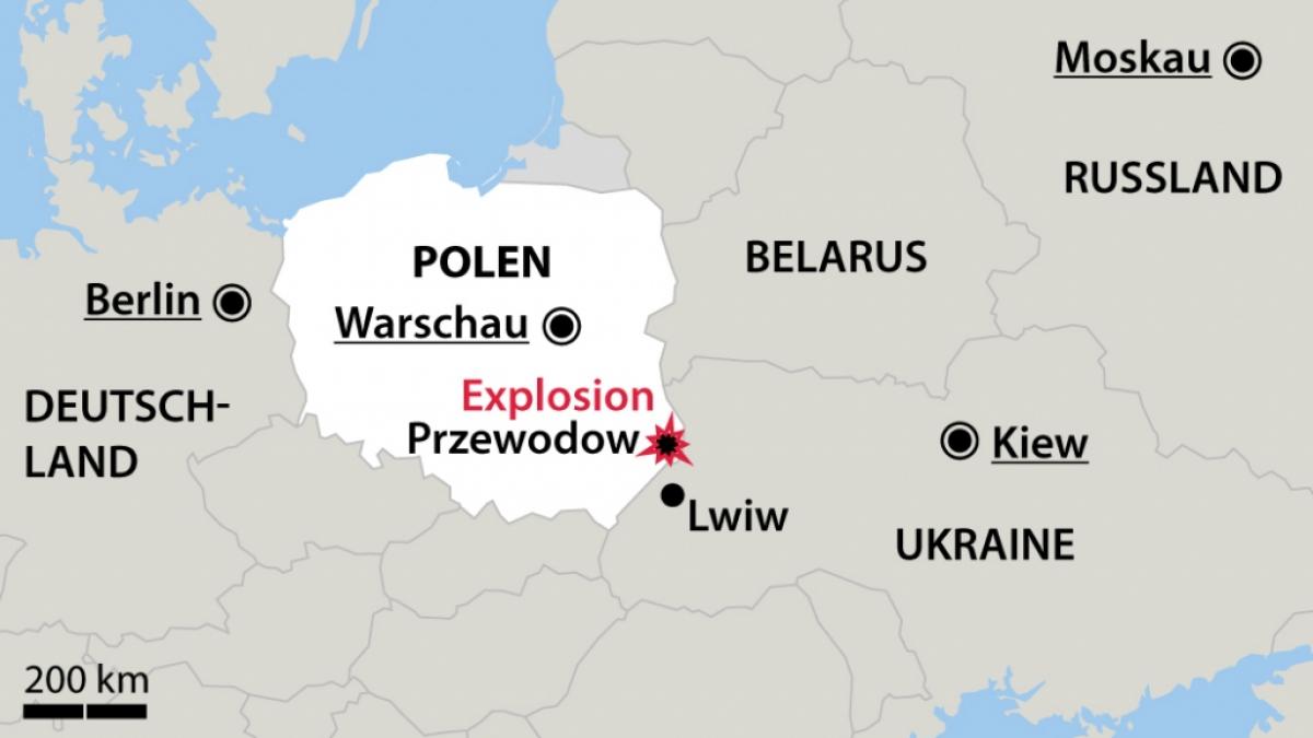 In dem polnischen Dorf Przewod&oacute;w unweit der ukrainischen Grenze sind zwei Menschen bei einer Explosion ums Leben gekommen. (Foto)