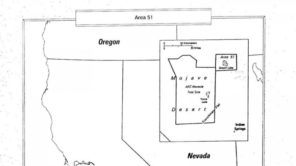 Eine vom CIA freigegebene Karte der "Area 51". (Foto)