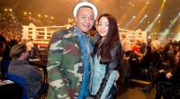 Lou Bega besuchte 2014 mit seiner Freundin Jenieve einen Boxkampf von WBO-Weltmeister Marco Huck.