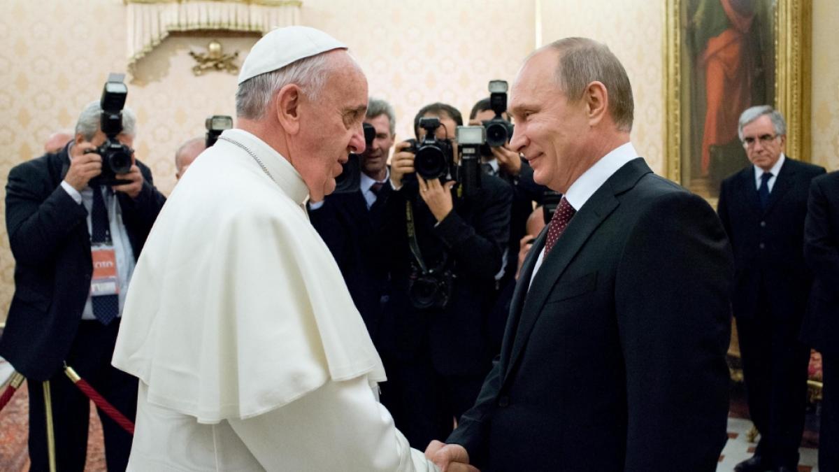 Papst Franziskus und Wladimir Putin 2013 im Vatikan. (Foto)