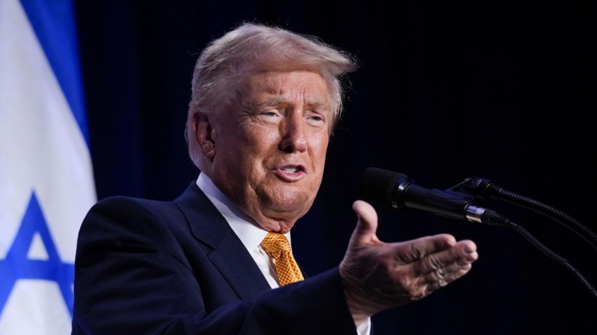 Donald Trump verwirrt mit einer Wahlkampfrede. (Foto)