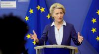 EU-Kommissionspräsidentin Ursula von der Leyen bei einer Pressekonferenz nach einer Sitzung des Kommissionskollegiums am EU-Hauptsitz.