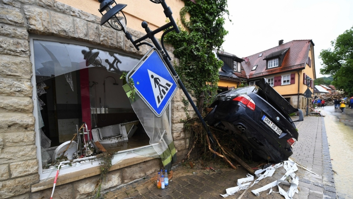 Braunsbach am 30. Mai 2016: Tagelange Unwetter mit Starkregen haben erhebliche Schäden angerichtet. (Foto)