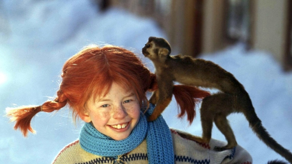Pippi Langstrumpf - gespielt von Kinderstar Inger Nilsson - war in den beliebten Kidnerfilmen nicht nur mit &Auml;ffchen "Her Nilsson" zu sehen - auch Papagei "Rosalinda" spielte eine wichtige Rolle. (Foto)
