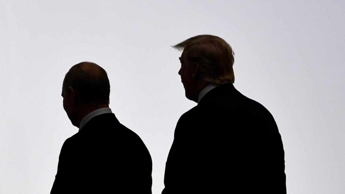 Wladimir Putin und Donald Trump beim G20-Gipfel 2019. (Foto)