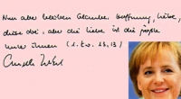 Bundeskanzlerin Angela Merkel hat eine weiche, runde Schrift.