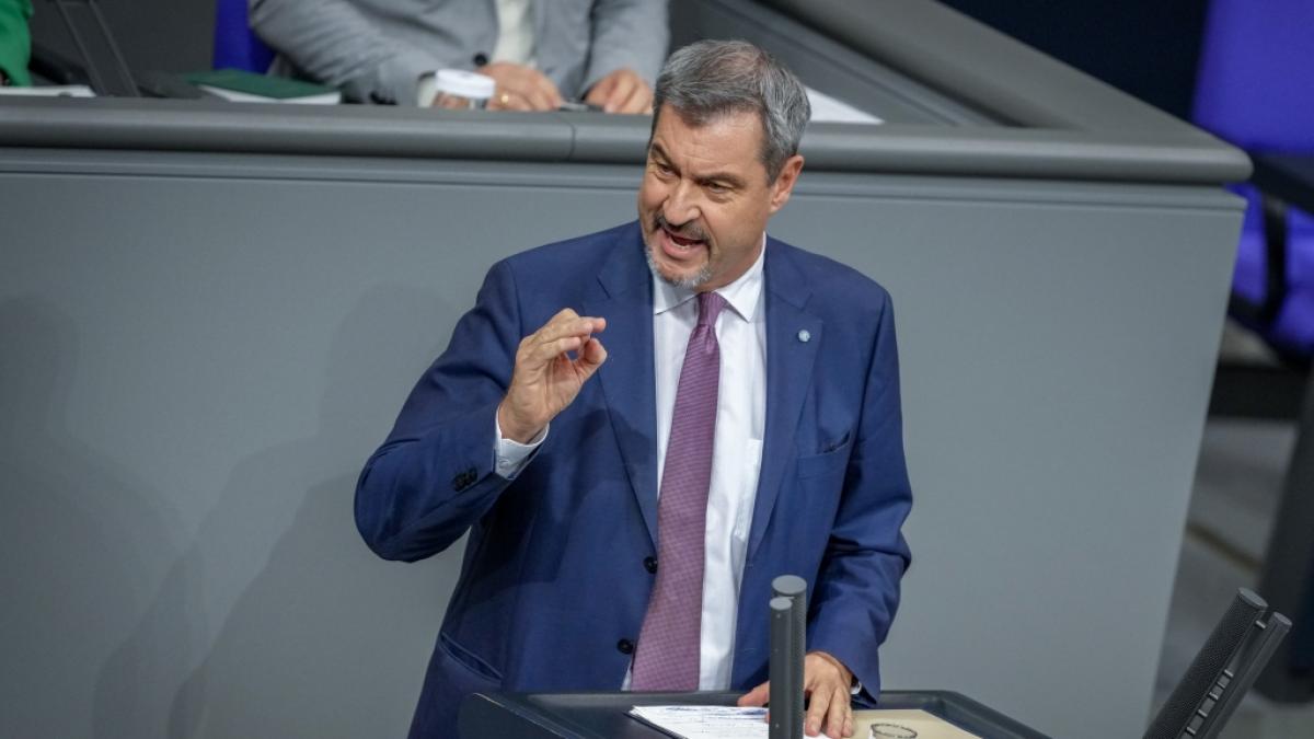 Markus S&ouml;der bei seiner Rede im Bundestag am 13. November 2024. (Foto)