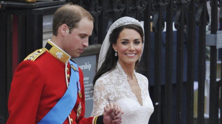 Kate Middleton und Prinz William bei ihrer Hochzeit am 29.04.2011.
