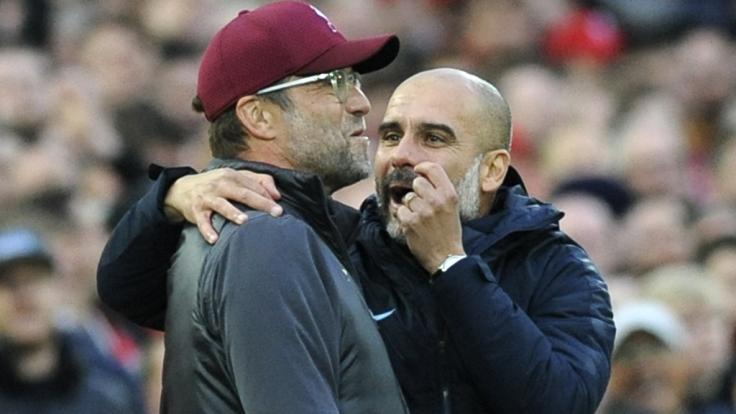 Wenn der FC Liverpool und Manchester City in der englischen Premier League aufeinandertreffen, geht es auch abseits des Spielfeldes zwischen den Trainers Jürgen Klopp und Pep Guardiola zur Sache.