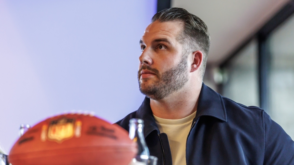 Bj&ouml;rn Werner, ehemaliger deutscher American Football Spielerbei einer Medienrunde. (11.12.2024) (Foto)