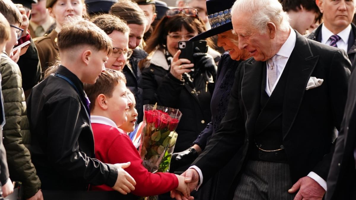 K&ouml;nig Charles III. hat das royale Osterfest mit einem Gottesdienst am Gr&uuml;ndonnerstag - dem "Maundy Thursday" - in der Kathedrale von St. Asaph in Wales eingel&auml;utet und sich dabei volksnah pr&auml;sentiert. (Foto)
