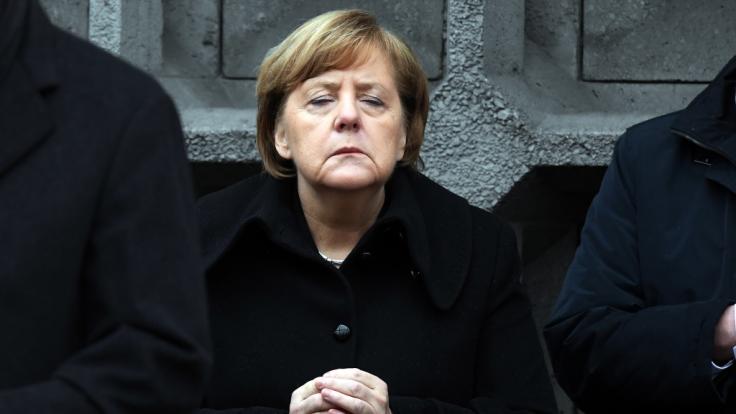 Angela Merkel bei einer Gedenkveranstaltung nach dem Terroranschlag in Berlin.