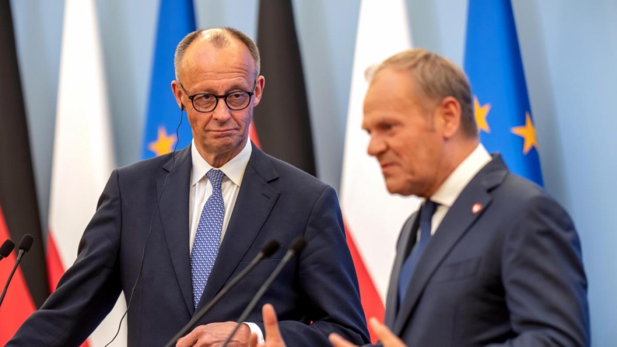 Friedrich Merz beim Antrittsbesuch in Polen. (Foto)