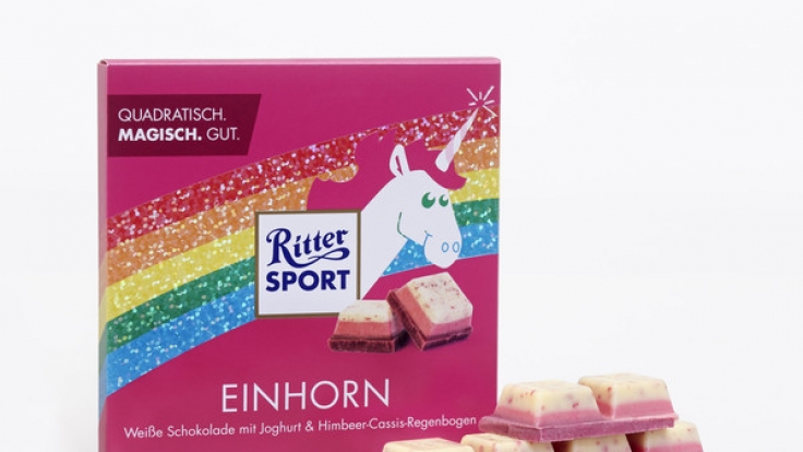 Mit der Limited Edition der Einhorn-Schokolade ist dem Schokoladenhersteller Ritter Sport ein durchschlagender Erfolg geglückt - jetzt wird die Sonderedition nachproduziert.