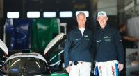 Ralf Schumacher (l.) freut sich über die Verlobung seines Sohnes David (r.).