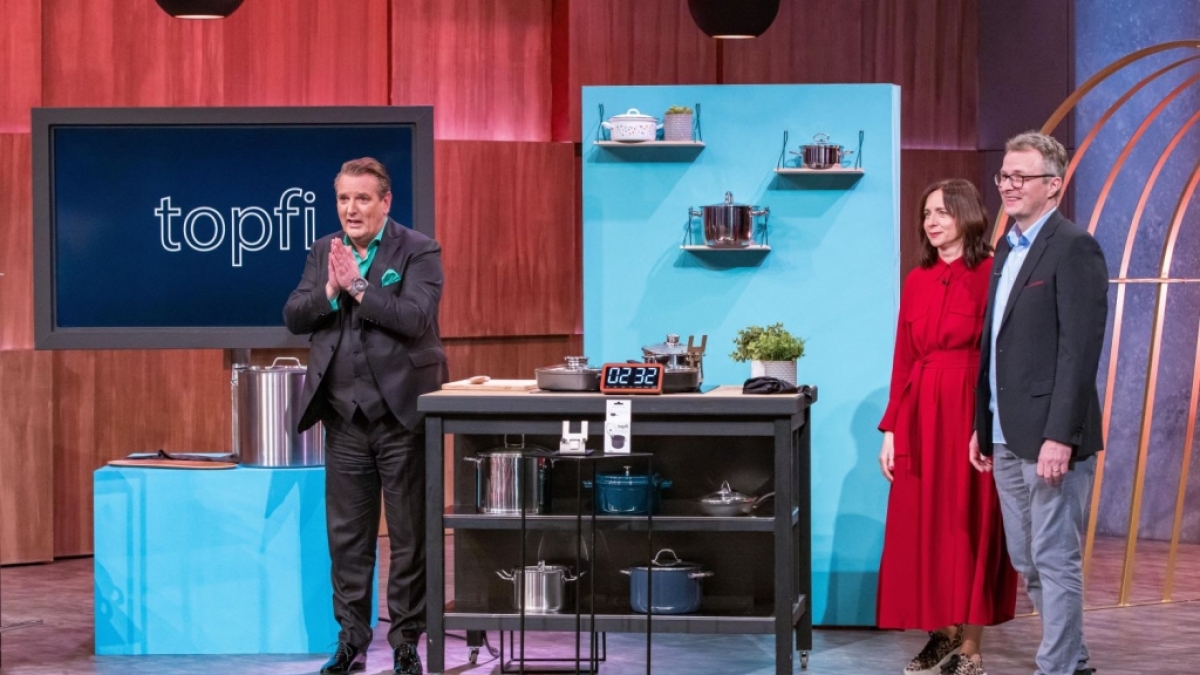 Annette und Tomasz Makowski &uuml;berzeugten bei DHDL Ralf D&uuml;mmel von topfi. (Foto)