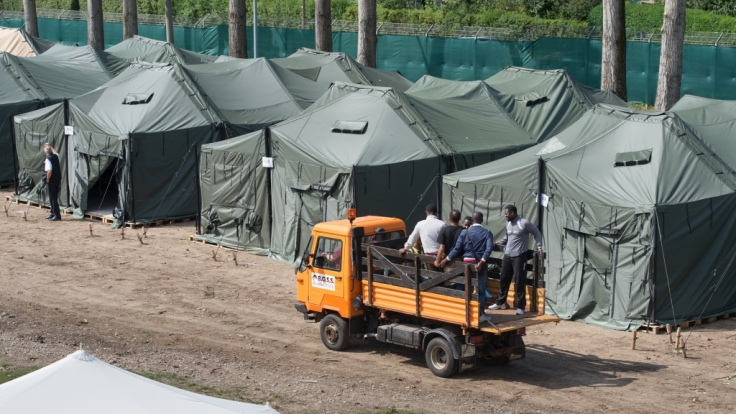 Zeltstadt für Flüchtlinge.