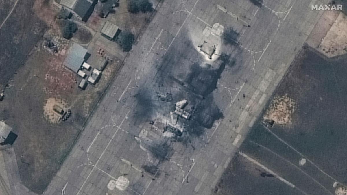 Diese Nahaufnahme zeigt ein zerst&ouml;rtes MiG 31 Kampfflugzeug. (Foto)