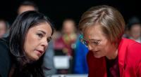 Wegen ihrer Parteikollegin Annalena Baerbock geriet Grünen-Chefin Franziska Brantner bei 