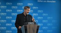 Markus Söder, CSU-Vorsitzender und bayerischer Ministerpräsident, gibt eine Pressekonferenz.