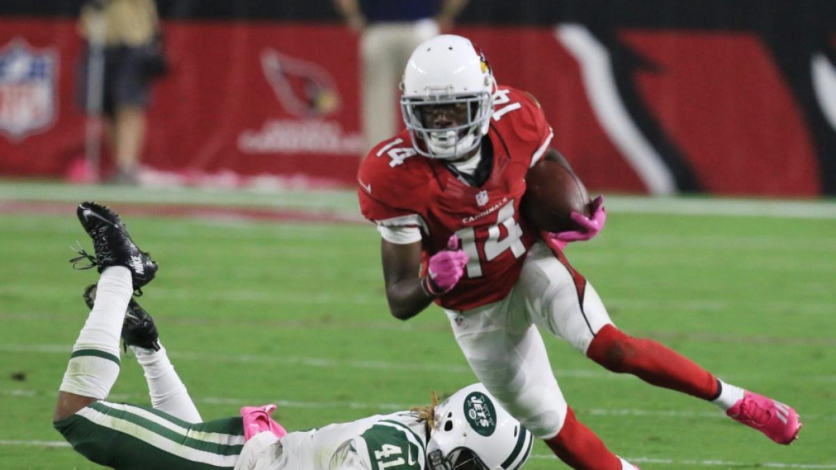 JJ Nelson von den Arizona Cardinals l&auml;uft den Ball gegen die New York Jets, am 17.10.2016. (Symbolbild) (Foto)