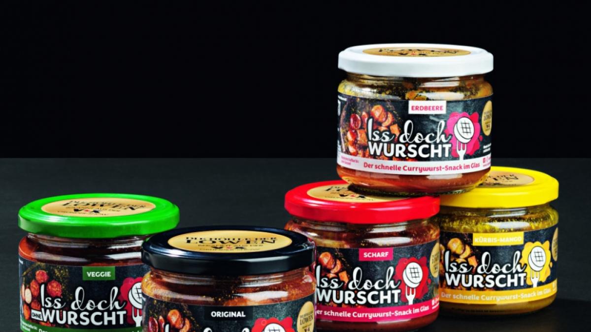 Die Currywurst im Glas gibt es in f&uuml;nf Sorten. (Foto)