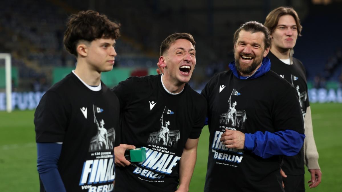 Kann Drittligist Arminia Bielefeld auch das DFB-Pokalfinale gegen den VfB Stuttgart in Berlin gewinnen und damit f&uuml;r die n&auml;chste Sensation sorgen? (Foto)