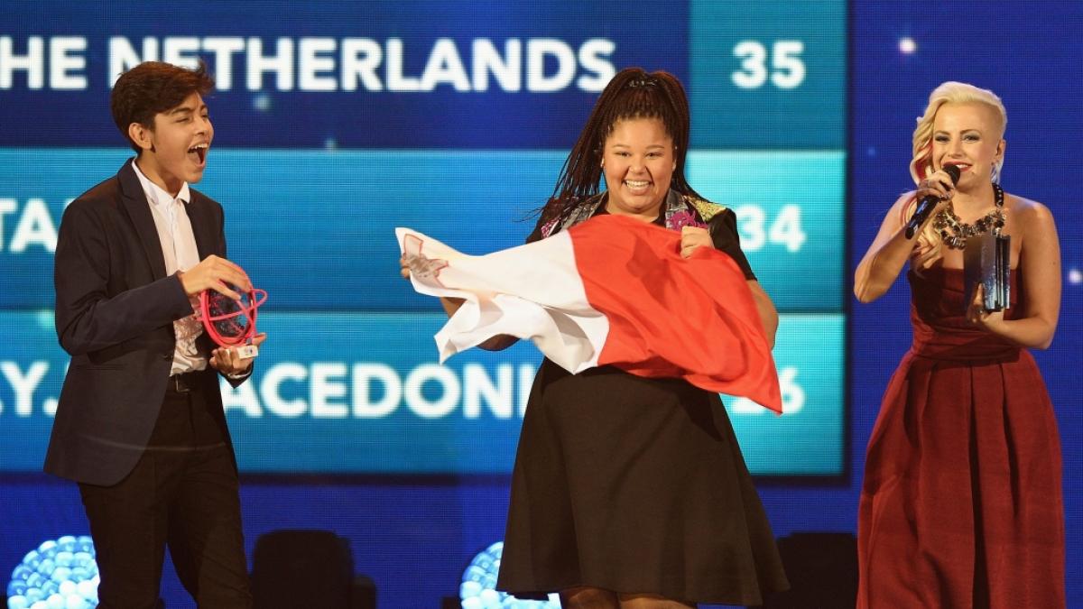 Destiny Chukunyere beim Gewinn des Junior Eurovision Songcontests 2015 f&uuml;r Malta. (Foto)
