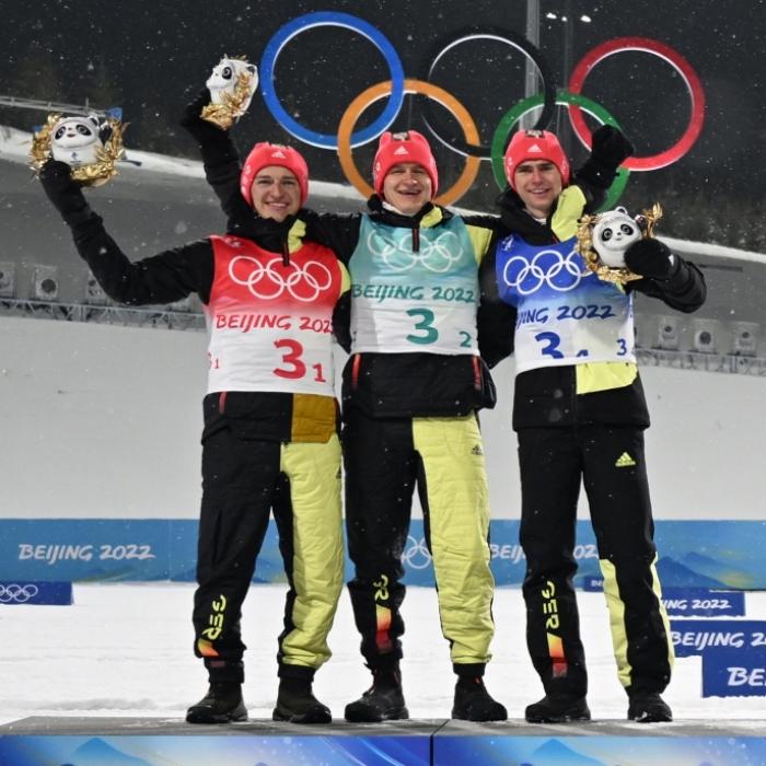 Deutsche Kombinierer holen Silber-Medaille im Team-Wettbewerb