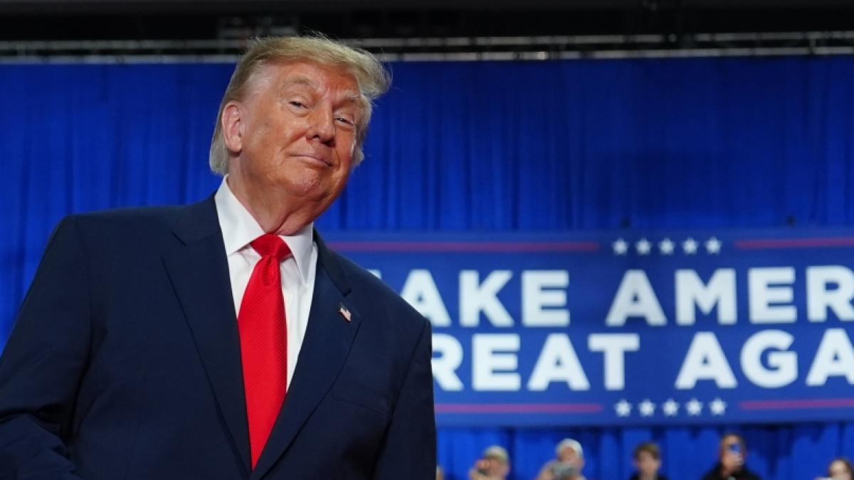 Donald Trump hat wieder einmal einen skurrilen Auftritt hingelegt. (Foto)