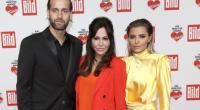 Eine Patchwork-Familie in schwarz-rot-gold: Simone Thomalla (Mitte) mit ihrem Ex-Partner Silvio Heinevetter und ihrer Tochter Sophia Thomalla.