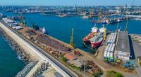 Die Aufnahme zeigt den rumänischen Schwarzmeerhafen Constanța, in dem am Freitag eine Seedrohne explodiert ist.