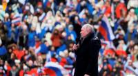 Wladimir Putin mobilisierte Tausende Besucher:innen für seinen Auftritt in Moskau.
