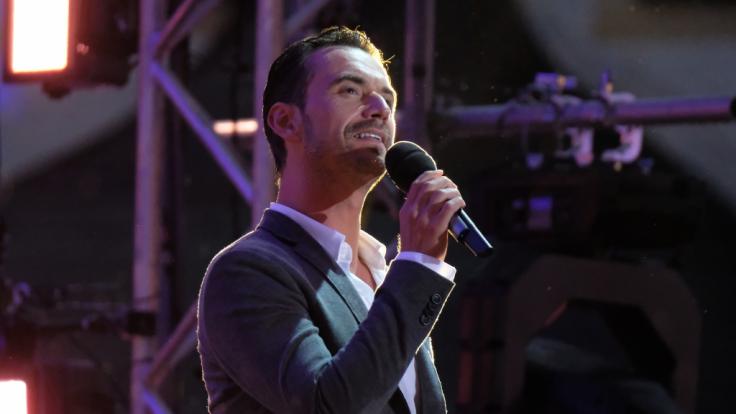 Entertainer Florian Silbereisen bei der MDR-Aufzeichnung von