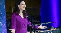 Die Präsidentin der Generalversammlung der Vereinten Nationen, Annalena Baerbock, spricht bei einer Veranstaltung zum Internationalen Frauentag 2026 im Hauptquartier der Vereinten Nationen.
