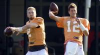 Tom Brady (r) und Quarterback Kyle Trask von den Tampa Bay Buccaneers fiebern der neuen NFL-Saison entgegen.