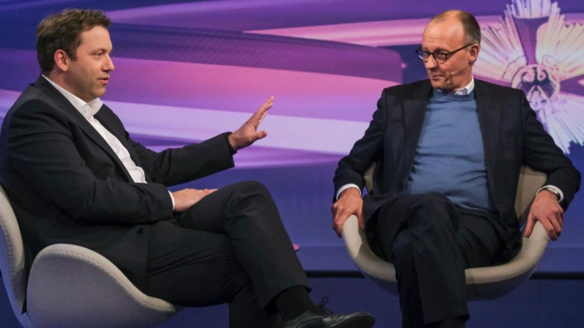 SPD-Chef Lars Klingbeil und CDU-Chef Friedrich Merz liefern sich bei "Maischberger" teils ein heftiges Wortgefecht. (Foto)