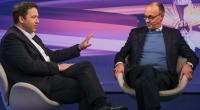SPD-Chef Lars Klingbeil und CDU-Chef Friedrich Merz liefern sich bei 