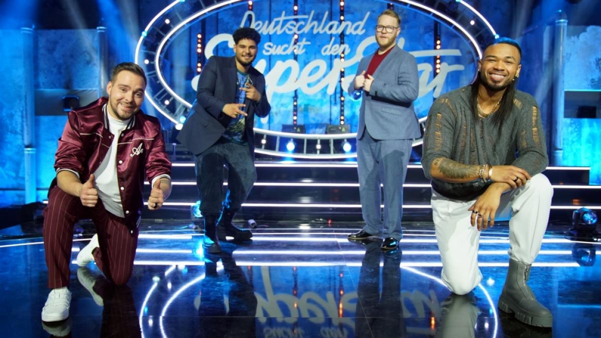 Die diesj&auml;hrigen DSDS-Finalisten Kevin Jenewein, Starian McCoy, Jan-Marten Block und Karl Jeroboan. (Foto)
