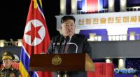 Kim Jong-un hielt während der Zeremonie eine Rede.