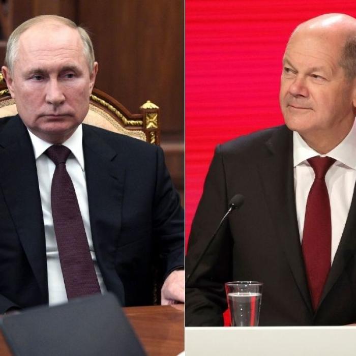 Kann er Wladimir Putin als neuer Bundeskanzler die Stirn bieten?