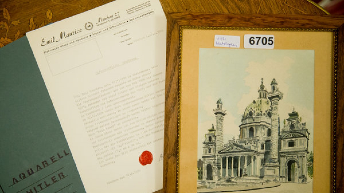 Hilters Aquarell "Karlskirche in Wien" (von 1912). (Foto)