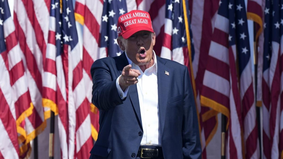 Donald Trump hat erneut gegen Joe Biden ausgeteilt. (Foto)