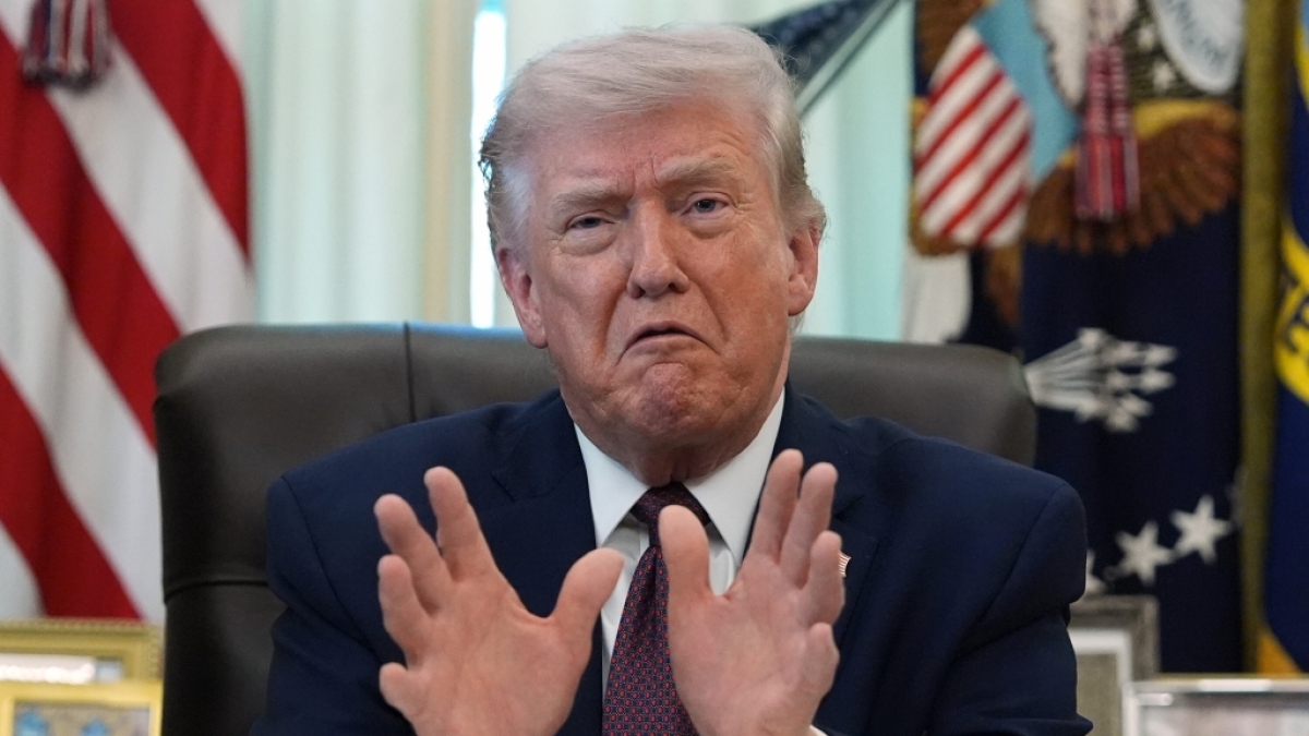 Donald Trump hat seinen Plan mit einer Warnung f&uuml;r seine politischen Gegner versehen. (Foto)