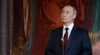 Wladimir Putin, Präsident von Russland, besucht den orthodoxen Ostergottesdienst in der Christ-Erlöser-Kathedrale.