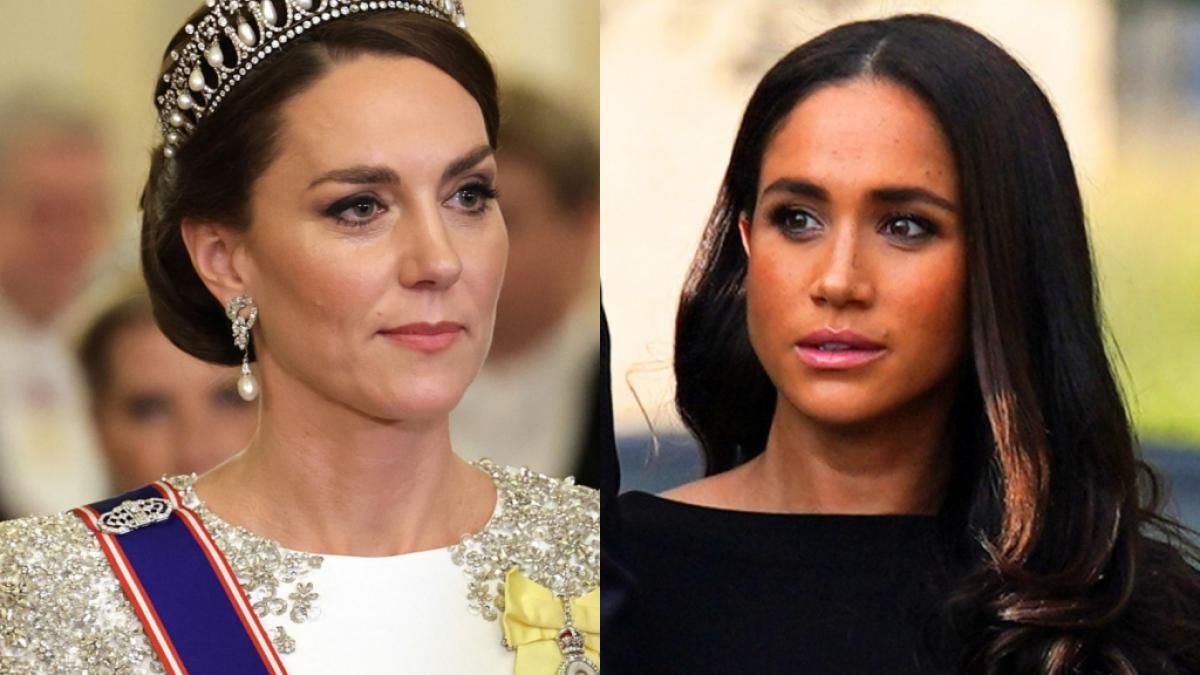 Auf ihre Schw&auml;gerin Prinzessin Kate ist Herzogin Meghan derzeit gar nicht gut zu sprechen - die Prinzessin von Wales macht der Ehefrau von Prinz Harry zunehmend das Rampenlicht streitig. (Foto)